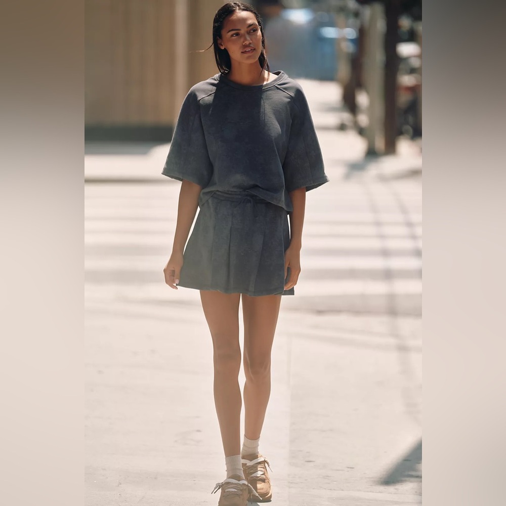 Daily Practice Pull-On Washed Mini Skirt